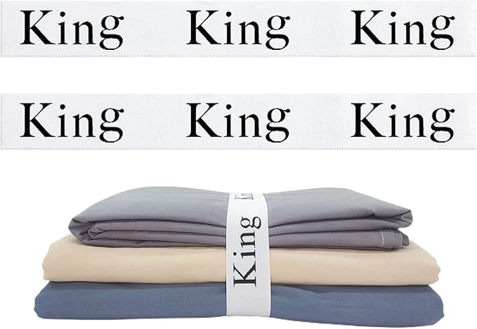 Maletnd 2 Pieces Bed Sheet Organizer Bands, Closet Organization Sheet Straps, Linen Labels Bedding Bands, Elastic Bed Sheet Storage Sheet Keepers (King)