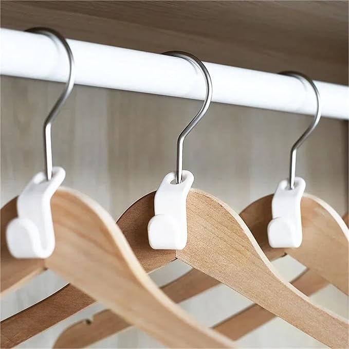Clothes Hanger Connector Hooks 250 Pcs Plastic Clothes Hanger Cascade Hooks - Space Saving Connectors for Wardrobe Closet Organization for Heavy Duty Cascading Connection(Pink)