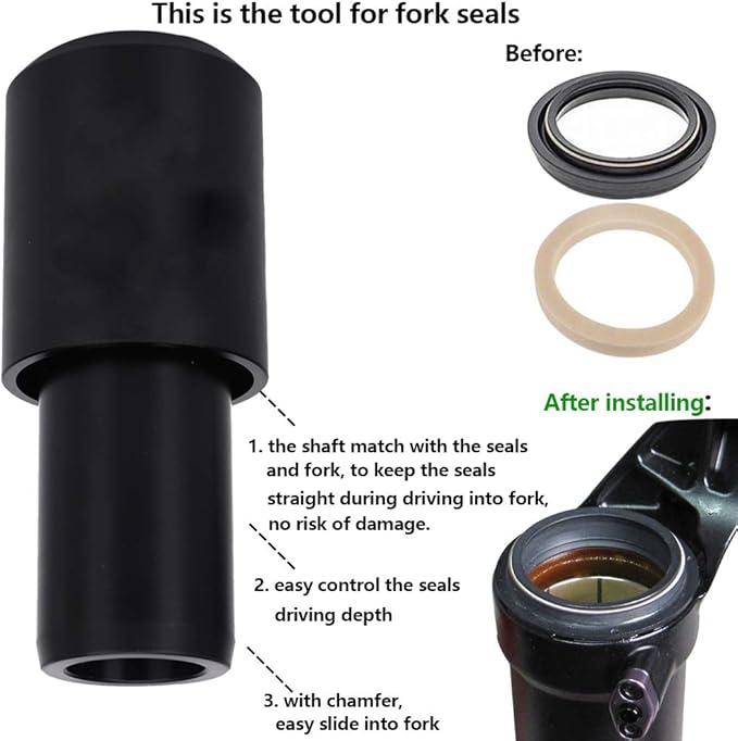 Dust Seal Installation Tool Fork Dust Seal Driver Dust Wiper Installation Tool Guide Compatible for Fox Rockshox Suspension Fork Lower Leg in 30mm 32mm 34mm 35mm 36mm 40mm