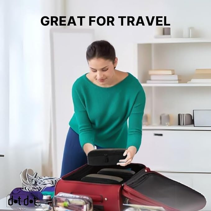 5pc Small Black Packing Cubes for Suitcases - Travel Packing Organizers for Carry on Suitcase