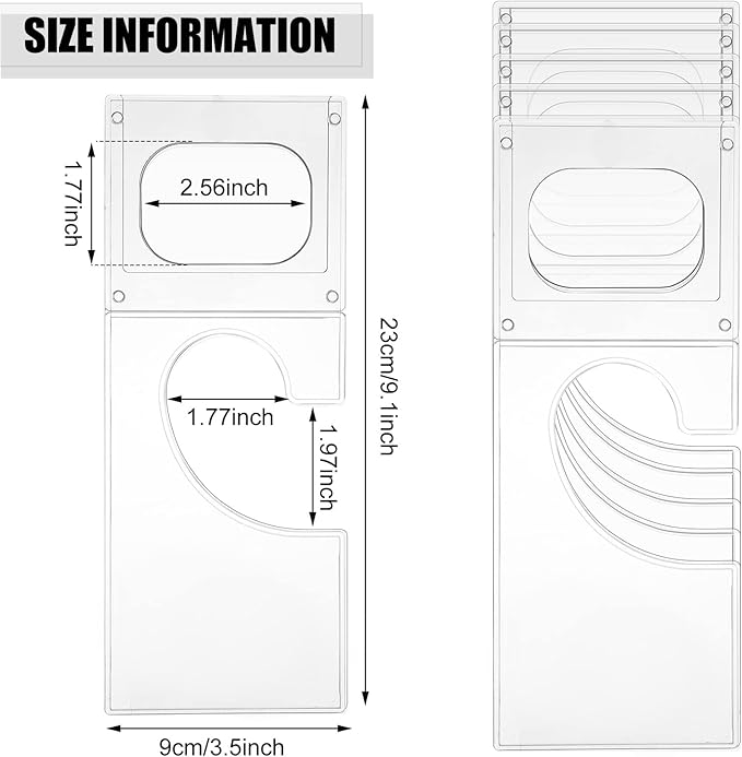 Kathfly 10 Pack Clothing Rack Size Dividers Plastic Closet Dividers for Hanging Clothes Transparent Rectangle Clothes Rack Size Label Hangers for Department Wardrobe Stores Organization