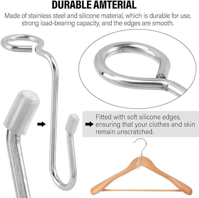 50pcs Hanger Connector Hooks, Clothes Hanger Organizer Space Saving Hanger Extender Hooks, Stacking Hanger Hooks Connection Hook, Closet Organizers and Storage Utility Hooks