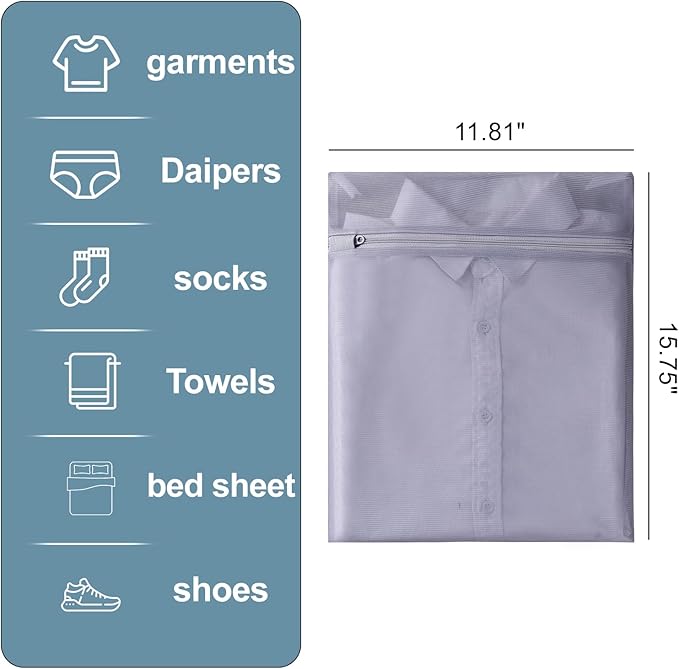 4 pack Mesh Laundry Bags,Mesh Wash Bags,Lingerie Bags for Washing Delicates,12 x 16 Inches lingerie bags for Laundry, Travel Storage Organize Bag for Cotton Clothes,Sheet, Shoes(GREEN)