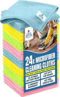 DAN RIVER 24-Pack Microfiber Towels – Ultra Absorbent, Lint-Free & Streak-Free Rags for Cleaning House, Car & Kitchen - Must-Have Cleaning Essentials - 12" x 12" - Assorted