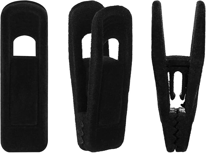Velvet Hangers Clips Strong Finger Clips Perfect for Thin Velvet Hangers (Black, 20)