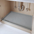 Heavy Duty Silicone Under Sink Mat for Kitchen&Bathroom 25" x 19",Waterproof Under Sink Rubber Mat Drip Tray, Raised Edge Under Sink Liner,Prevent Drips, Leaks, Spills,Grey