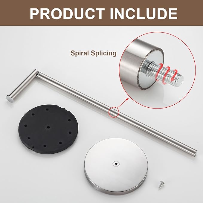 Kelirol Toilet Paper Holder Stand, Stain Nickel 304 Stainless Steel,Free Standing for Bathroom,Weighted Base