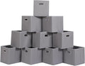 Foldable cube storage bins, Fabric Storage Box Cubes Organizer Baskets with Dual Handles for Home Organizer,Nursery,Shelves,Closet,Set of 10,(Grey)