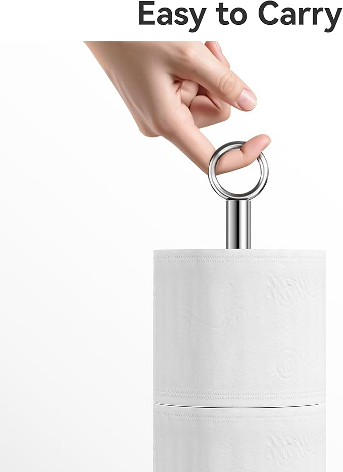 Toilet Paper Holder Stand(with Reserve Function), Free-Standing Spare Rolls Storage Holder, Stainless Steel