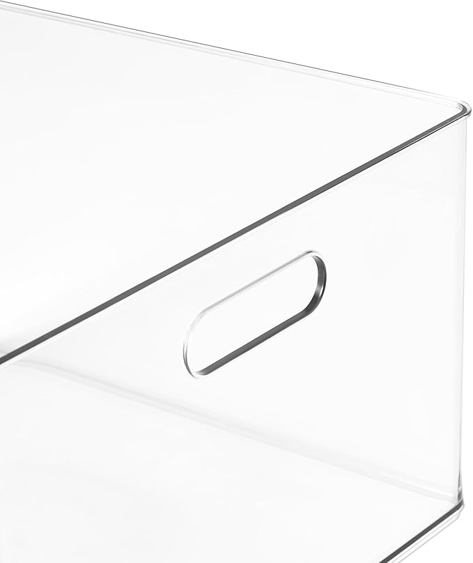 Simply Tidy 13" x 13" Clear Storage Bin with Handles – Stackable Plastic Organizer for 12" x 12" Paper, Notebooks, Sketchbooks & Craft Supplies, Easy-Access Design, 6 Pack