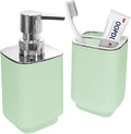 2Pack Sage Green Bathroom Accessories Set, Bohemian Bathroom Sink Set, Contain Soap Dispenser, Toothbrush Holder, Bathroom Toothbrush Holder Set