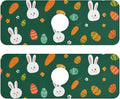 Kitchen Sink Splash Guard 2 PCS 14.7 Inch Sink Faucet Mat Splash Guard for Bathroom Countertop Water Absorbent Foldable Cuttable Soft Washable Deep Green Easter Rabbit Eggs Carrots