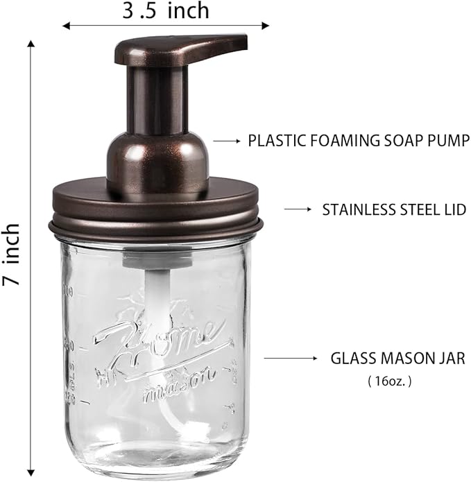SheeChung Bathroom Accessories, Toothbrush Holder, Foaming Soap Dispenser, Bathroom Decor, Bathroom Accessory Set, Dish Soap Dispenser for Bathroom, Kitchen Sink - Bronze