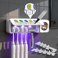 Bathroom Toothbrush Holder, Labelable with User Name, Multi-Slot Toothbrush Cleaner, Rechargeable Toothbrush Holder, Wall Mounted, for Bathroom, No Drilling Required, 5 Slots