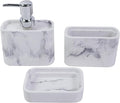 Hymmah Marble Pattern Bathroom Accessories Set, Toothbrush Holdr Set, 3 Pieces Resin Bathroom Set with Toothbrush Holder, Soap Dispenser, Soap Dish,Tumbler (Marble)