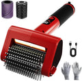 Electric Rechargeable Grill Brush, 650RPM Spinning Stainless Steel Bristle BBQ Brush, Bristle-Free Grill Cleaner for Outdoor & 2 PCS Scouring Pads - Heavy Duty Cordless Electric Tool with LED Light