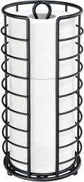 Kerisgo Toilet Paper Holder Stand, Freestanding Bathroom Toilet Paper Organizer, 3 Mega Roll Toilet Paper Holder for Under Sink, Vanity, Cabinet Shelf (Black)