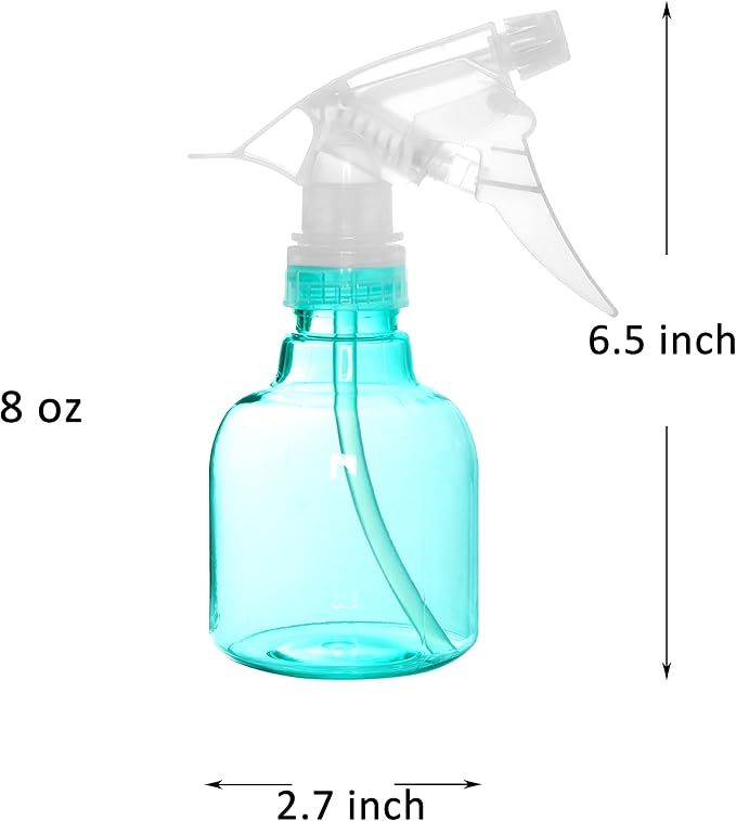 Youngever 6 Pack 8 Ounce Empty Plastic Spray Bottles (Teal)