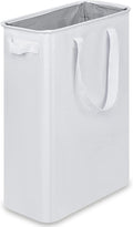 efluky Slim Laundry Basket, Narrow Laundry Hamper with Handles, Collapsible Dirty Clothes Hamper, Tall Laundry Bin for Laundry Room, Dorm and Bedroom, 12.7 Gallons(48L) White