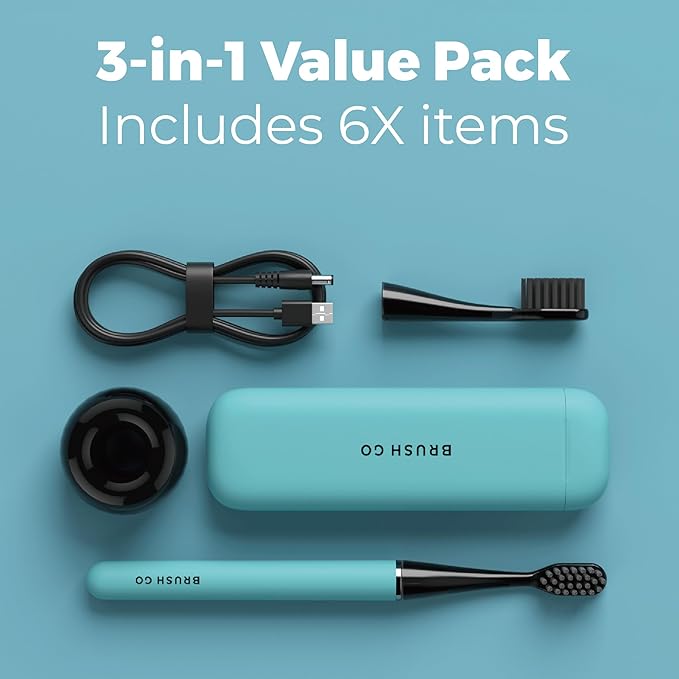 MIPOW Slim Pro i4 Electric Toothbrush Rechargeable Smart Ultra Sonic 3 Modes Magnetic Travel Case &Ceramic Dock, 60Day Long Battery Soft Bristles 2Heads IPX7 Waterproof,Color-(Blue)
