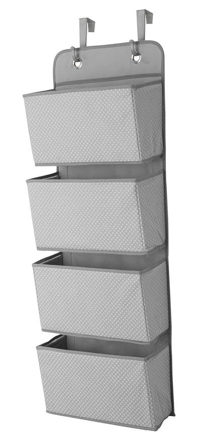 Delta Children 4 Pocket Over The Door Hanging Organizer, 2 Pack, Dove Grey