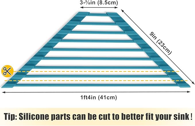 Tomorotec Compact Silicone-Coated Triangle Dish Drying Rack for Sink Corner - Foldable Stainless Steel Over-The-Sink Organizer and Storage Shelf (Dark Green)