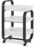 BarberPub Salon Storage Trolley with Shelves, Beauty SPA Rolling Cart with Lockable Wheels, 3-Tier Stylist Tool Organizer, Barber Mobile Station Equipment 2085 (Black&White)