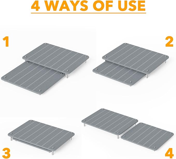 SpaceAid 2 Pack Stone Dish Drying Mats for Kitchen Counter, Expandable Absorbent Rack Dish Pad, Quick Dry Diatomaceous Earth Dishes Mat Tray, Absorbing Sink Stone Mat Board (Gray)
