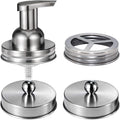Mason Jar Bathroom Accessories Set(4pcs)- Jars Not Included - Foaming Soap Dispenser,Toothbrush Holder, and Apothecary Storage Jars Lids -Rustic Farmhouse Decor,Brushed Nickel