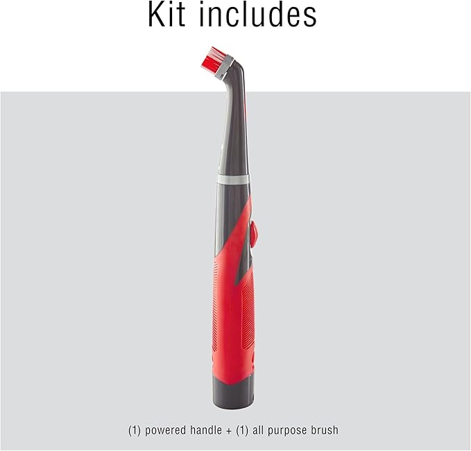 Rubbermaid Reveal Power Scrubber with Multi-Purpose Head, Cordless Electric Battery Powered Scrub Brush, Water Resistant, for Home/Kitchen/Bathroom/Grout/Tile/Shower/Tub