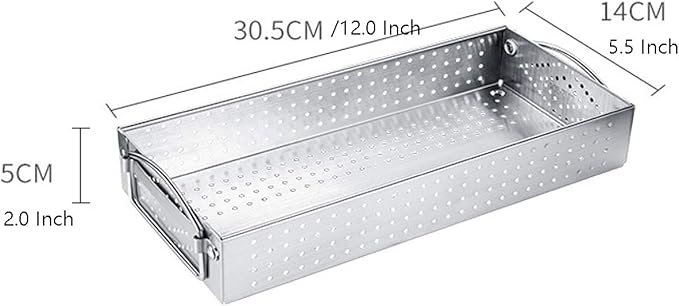 Large Mesh Cutlery Tray- 304 Stainless Steel Kitchen Utensil Drawer Organizer/Silverware Storage Kitchen Utensil Flatware Tray - 12.0x5.5X2.0 Inch