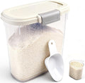 Large Rice Storage Container 15-20 Lbs, Tall Flour Container with Scoop + Cup - Slim Dry Food Storage Bin for Cereal, Sugar, Beans, Pet Dog Cat Food Container - Kitchen and Pantry Storage Organization