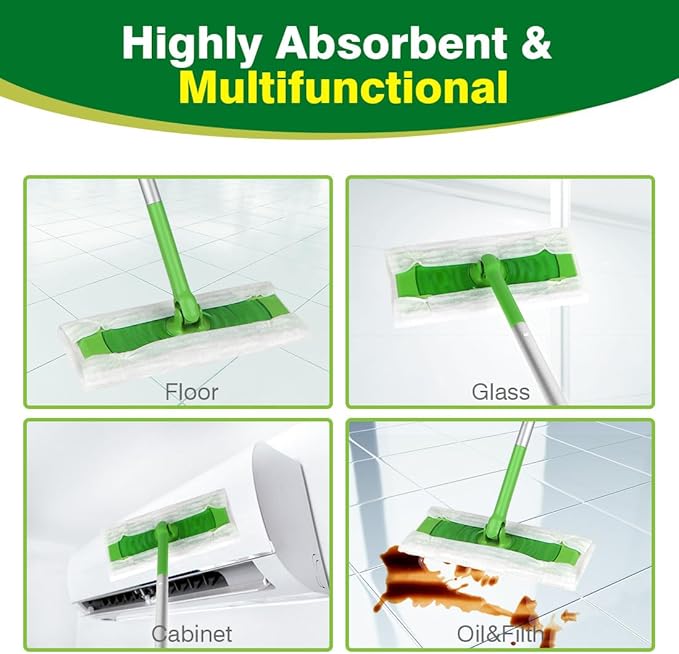 HOMEXCEL Dry Sweeping Cloths Pads Compatible with Swiffer Sweeper, Disposable Duster Refills Mop Pads for Floor Mopping and Cleaning, 64 Count-8" x 10.4" Pads Refills-Not Include The Mop