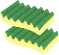 LOLA Heavy Duty Scrub Sponges, 2 Pack, Made in USA, Superior Sponge Lasts up to 4X Longer, Reusable Long Lasting, Next Generation Cleaning