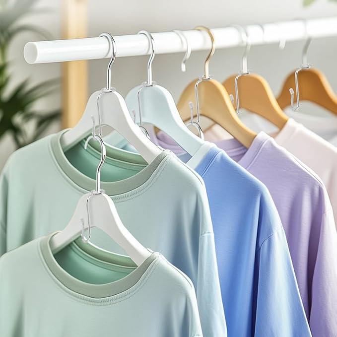 50pcs Hanger Connector Hooks, Clothes Hanger Organizer Space Saving Hanger Extender Hooks, Stacking Hanger Hooks Connection Hook, Closet Organizers and Storage Utility Hooks