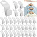50PCS Clothes Hook Hanger Hooks Space Saving Closet Connector Organizer (White)