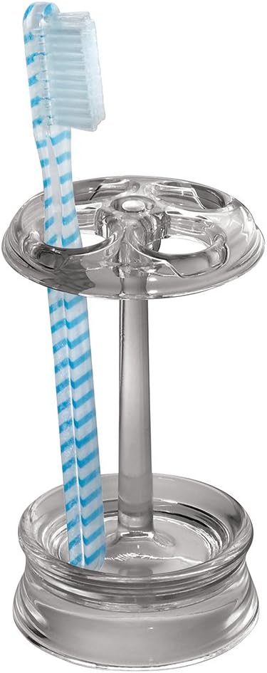 InterDesign Franklin Toothbrush Holder Stand for Bathroom Vanity Countertops - Smoke