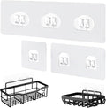 OGNWFUNK Adhesive Replacement Compatible with Eudele – 15 Pack Shower Caddy Adhesive Hooks, No-Drill Shower Shelf Adhesive for Bathroom Organizer, Soap Holder & Kitchen Racks, 3 Hook Design