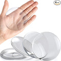 Strongest Home Wall & Door Handle Stopper 3.15" Set of 4 Pieces Clear Rubber Door Knob, Round Wall Shield Cushion, Quiet Wall Protector for Door Handle Guard Door Bumper - Self Adhesive