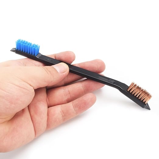 Small Wire Brush Set - Brass/ Stainless Steel/ Nylon Brushes for Cleaning Rust Removal, Dirt, Paint Scrubbing Wire Brush Set Double-Ended Cleaning Pick (9 Pieces)