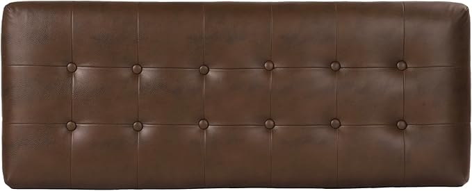 Spatial Order Large Tufted Storage Bench - Brown Faux Leather