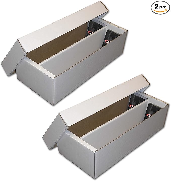 BCW Shoe Storage Card Box - 2 ct | Cardboard Box for Trading Cards, Gaming Cards, and Collectibles | Holds 1600 Standard Cards or 300 3x4 Toploaders | Gaming Card Organizer Box | Assembly Required