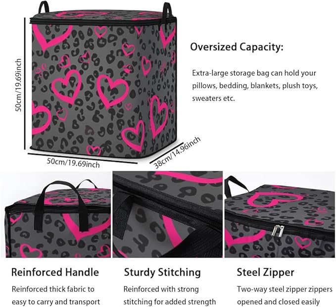2pcs closet organizers and storage under bed,clothing blanket sweater sheet bedding comforter duvet quilt pillow toy storage bags with lids,dorm room essentials for containers 95L
