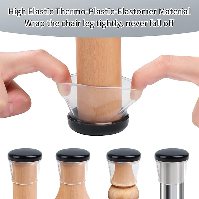 Ezprotekt Chair Sliders for Carpet, 8 Pcs Chair Glides for Carpet, Carpet Furniture Sliders Pads, Carpet Stool Leg Protectors Caps, Furniture Glides Quickly Round (XL Fit: 1-2/5" to 1-13/20")