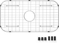 Sink Protector Grid 26-1/16" x 14-1/16", Centered Drain with Corner Radius 3-1/2", 304 Stainless Steel Material (Centered Drain) for Single Bowl Kitchen Sink