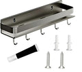 Adhesive Carbon Steel Spice Rack,Spice Shelf Organization with 5-Hook with Free Nail Glue Spice Shelf Organization for Kitchen Cabinet/Pantry Wall Mount Seasoning Rack
