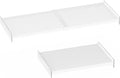 Expandable Closet Tension Shelves Organizers, Adjustable Shelf for Cabinet Rack Storage Wardrobe Divider Shelving for Pantry 2 Pack (Perforated White,W11.81 x L: 17" to 31")