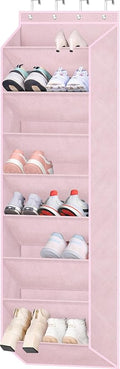 SLEEPING LAMB Over The Door Shoe Organizer for Closet, Kids Sneaker Storage for Hanging Shoe Rack for Door with Large Deep Pockets for Toddler, Girl, Baby Room Decor, Pink