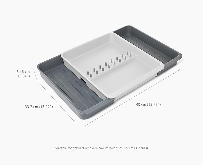 Joseph Joseph DrawerStore Expanding Utensil and Gadget Organizer, Expandable Tray for Kitchen Drawer, Recycled Plastic