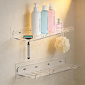 NUTNAPH Acrylic Floating Shelves, 2 Pack, 12 inch, Adhesive Bathroom Shelves, Rental Friendly Wall Shelf No Drill Shelf, Wall Organizer for Perfume, Cosmetics, Skincare, Home Decor